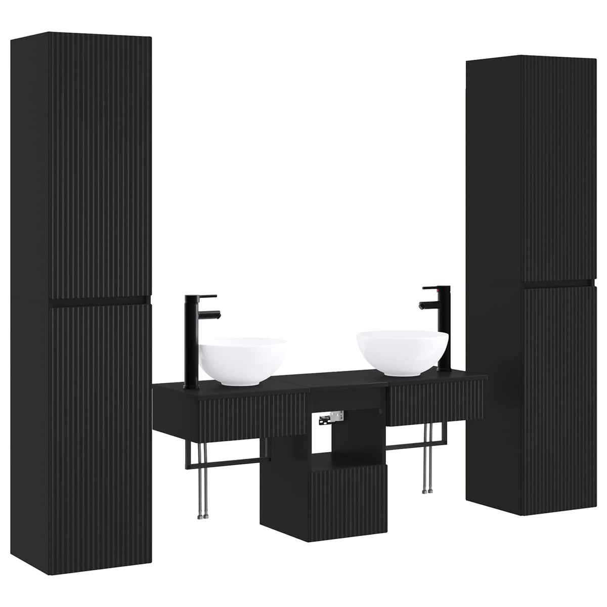 vidaXL Badkamermeubelset 5 st Wit 33 x 34,5 x 160 cm Bewerkt hout