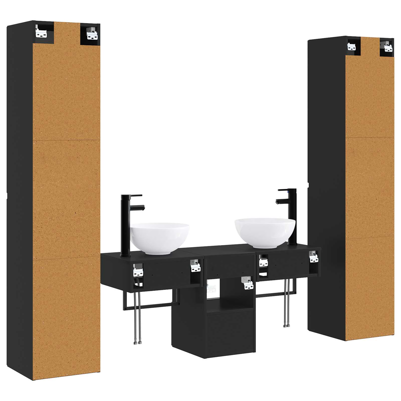 vidaXL Badkamermeubelset 5 st Wit 33 x 34,5 x 160 cm Bewerkt hout