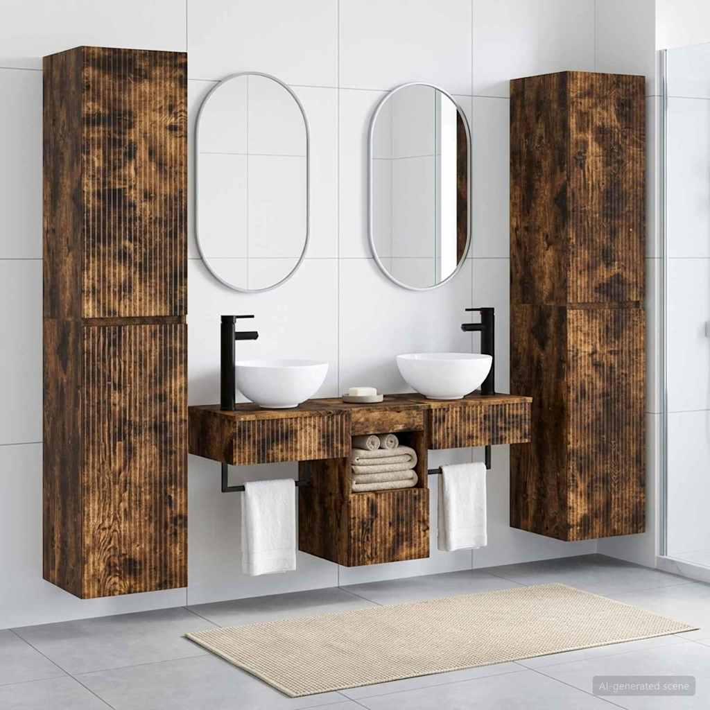 vidaXL Badkamermeubelset 5 st Wit 33 x 34,5 x 160 cm Bewerkt hout