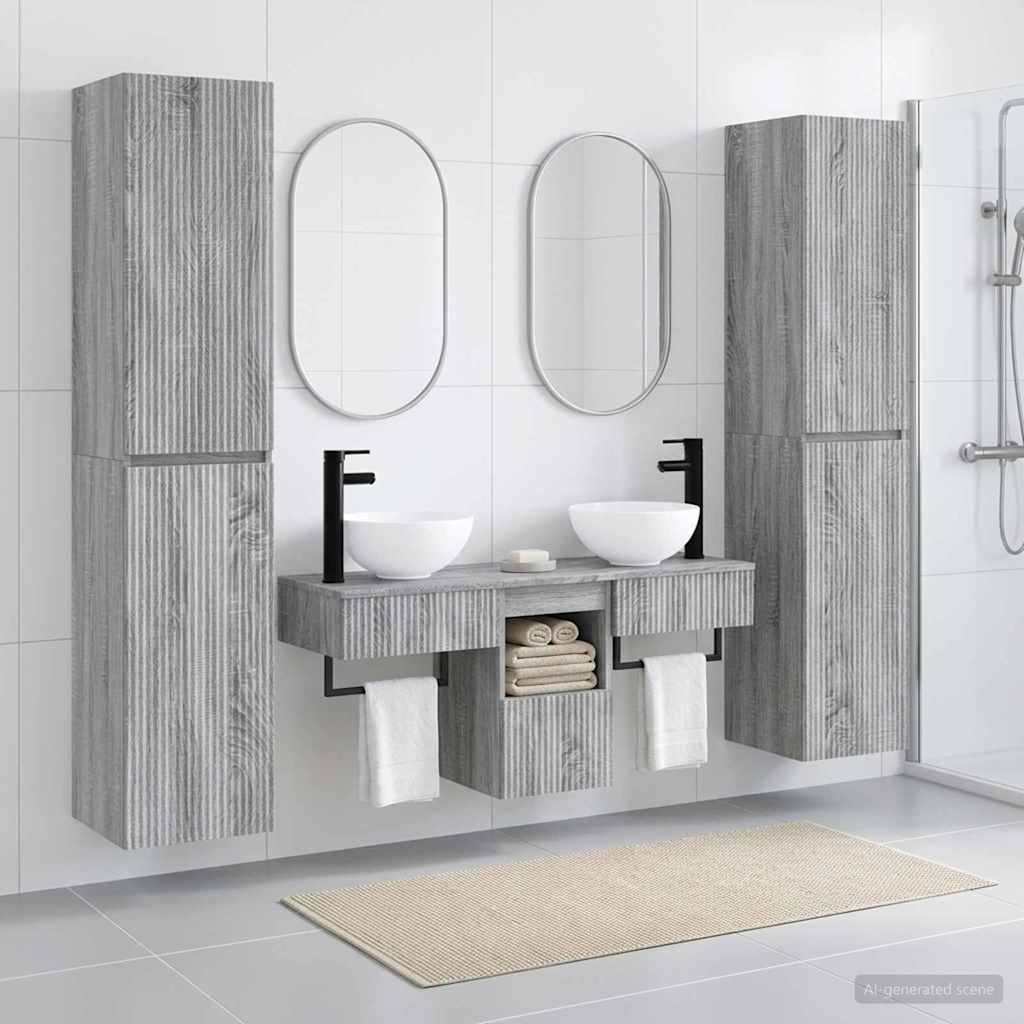 vidaXL Badkamermeubelset 5 st Wit 33 x 34,5 x 160 cm Bewerkt hout