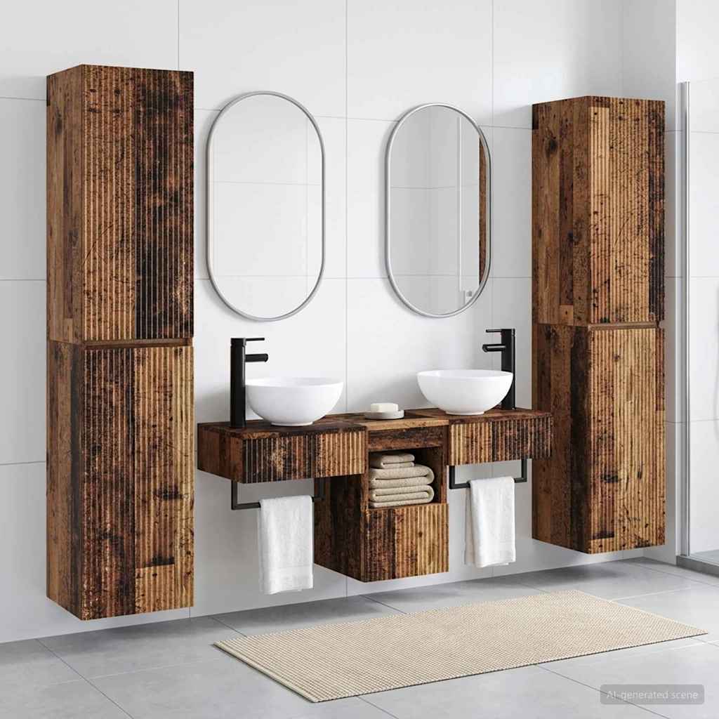 vidaXL Badkamermeubelset 5 st Wit 33 x 34,5 x 160 cm Bewerkt hout