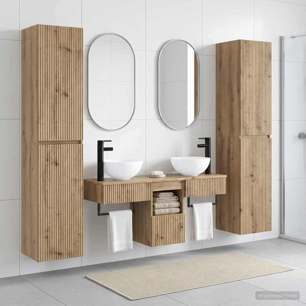 vidaXL Badkamermeubelset 5 st Wit 33 x 34,5 x 160 cm Bewerkt hout