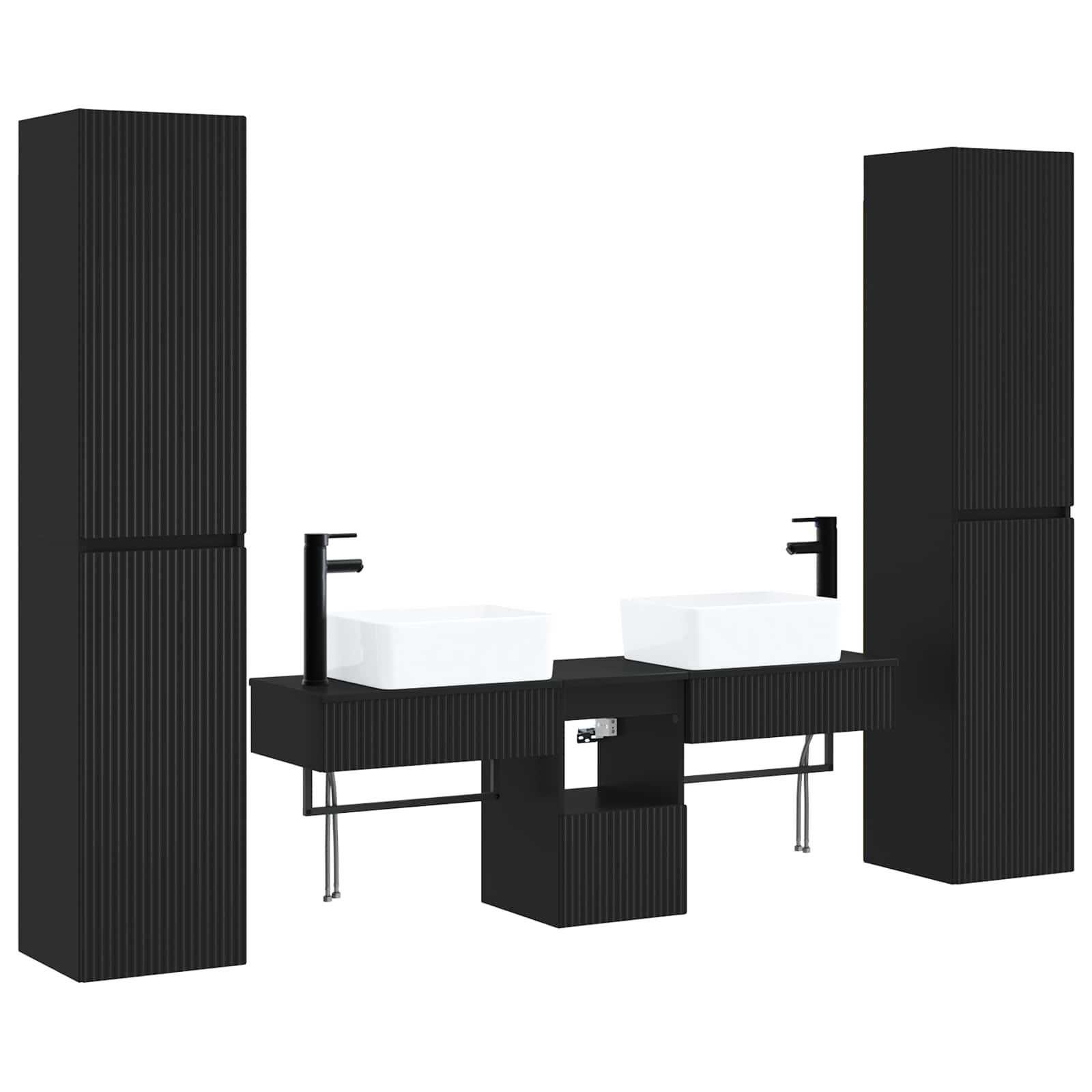 vidaXL Badkamermeubelset 5 st Wit 33 x 34,5 x 160 cm Bewerkt hout