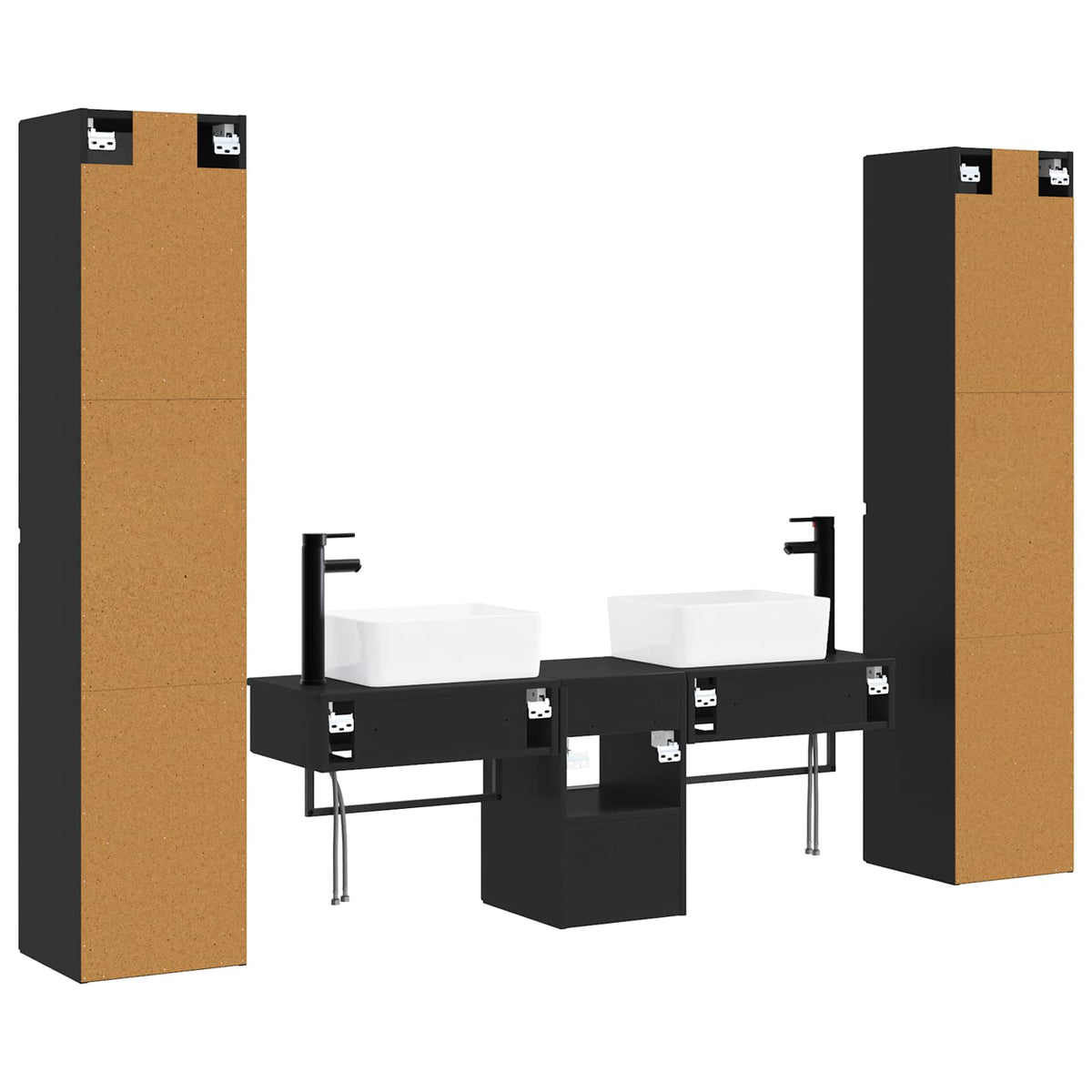 vidaXL Badkamermeubelset 5 st Wit 33 x 34,5 x 160 cm Bewerkt hout