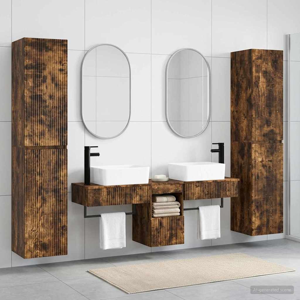 vidaXL Badkamermeubelset 5 st Wit 33 x 34,5 x 160 cm Bewerkt hout