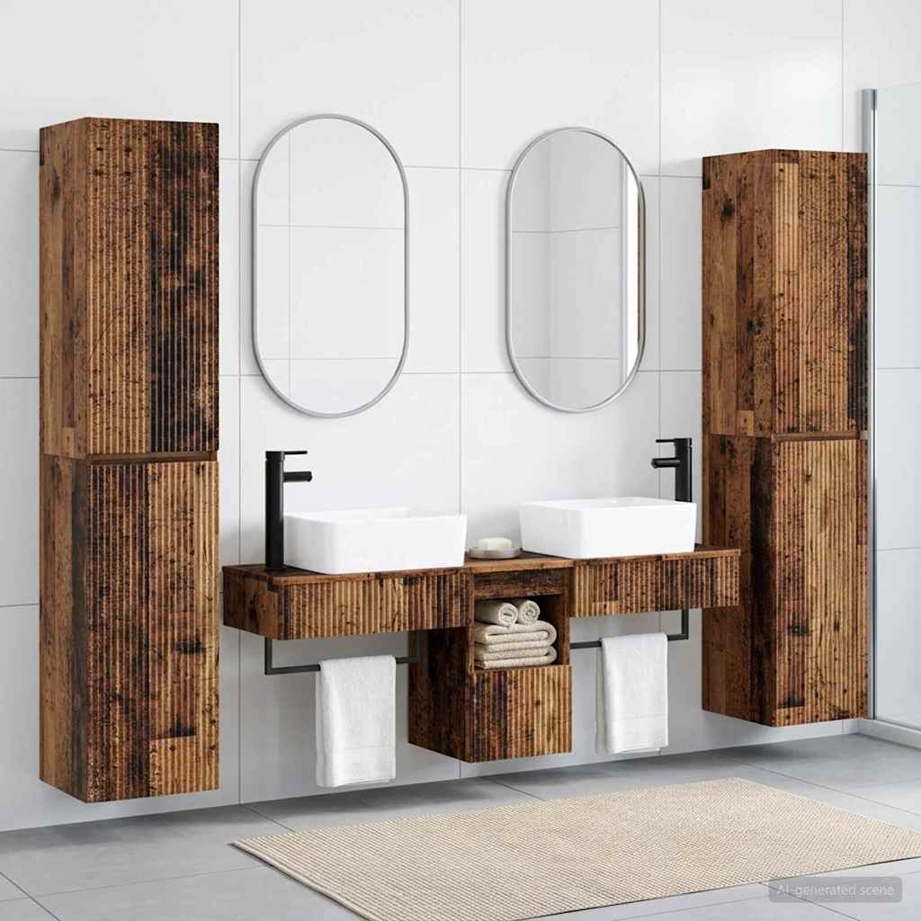vidaXL Badkamermeubelset 5 st Wit 33 x 34,5 x 160 cm Bewerkt hout