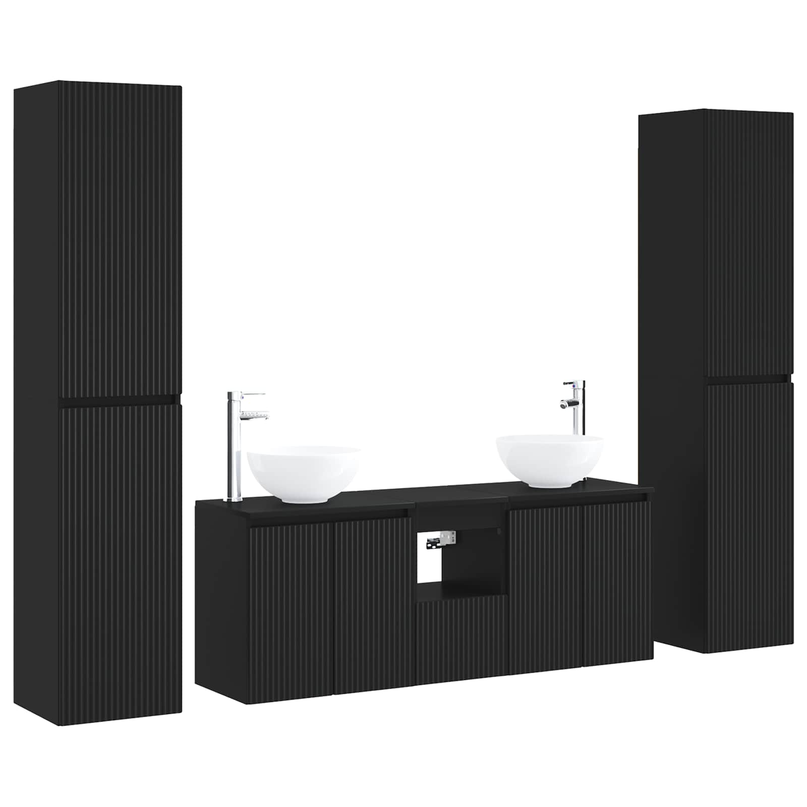 vidaXL Badkamermeubelset 5 st Wit 33 x 34,5 x 160 cm Bewerkt hout