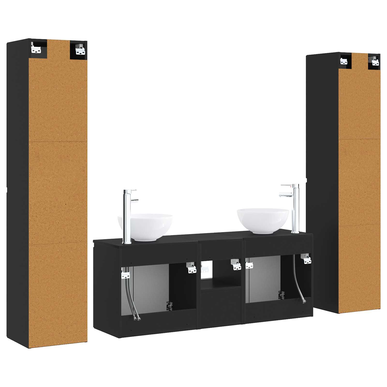 vidaXL Badkamermeubelset 5 st Wit 33 x 34,5 x 160 cm Bewerkt hout