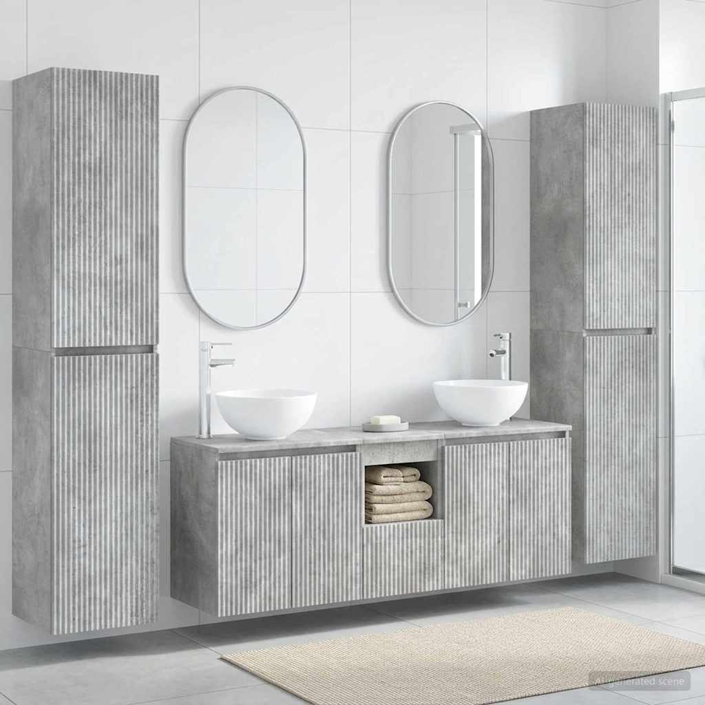 vidaXL Badkamermeubelset 5 st Wit 33 x 34,5 x 160 cm Bewerkt hout