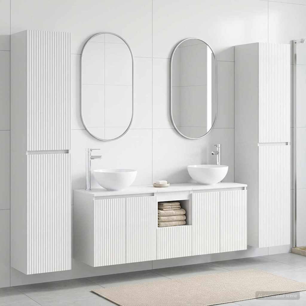 vidaXL Badkamermeubelset 5 st Wit 33 x 34,5 x 160 cm Bewerkt hout