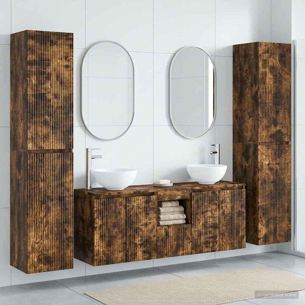 vidaXL Badkamermeubelset 5 st Wit 33 x 34,5 x 160 cm Bewerkt hout