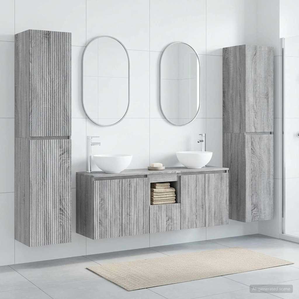 vidaXL Badkamermeubelset 5 st Wit 33 x 34,5 x 160 cm Bewerkt hout