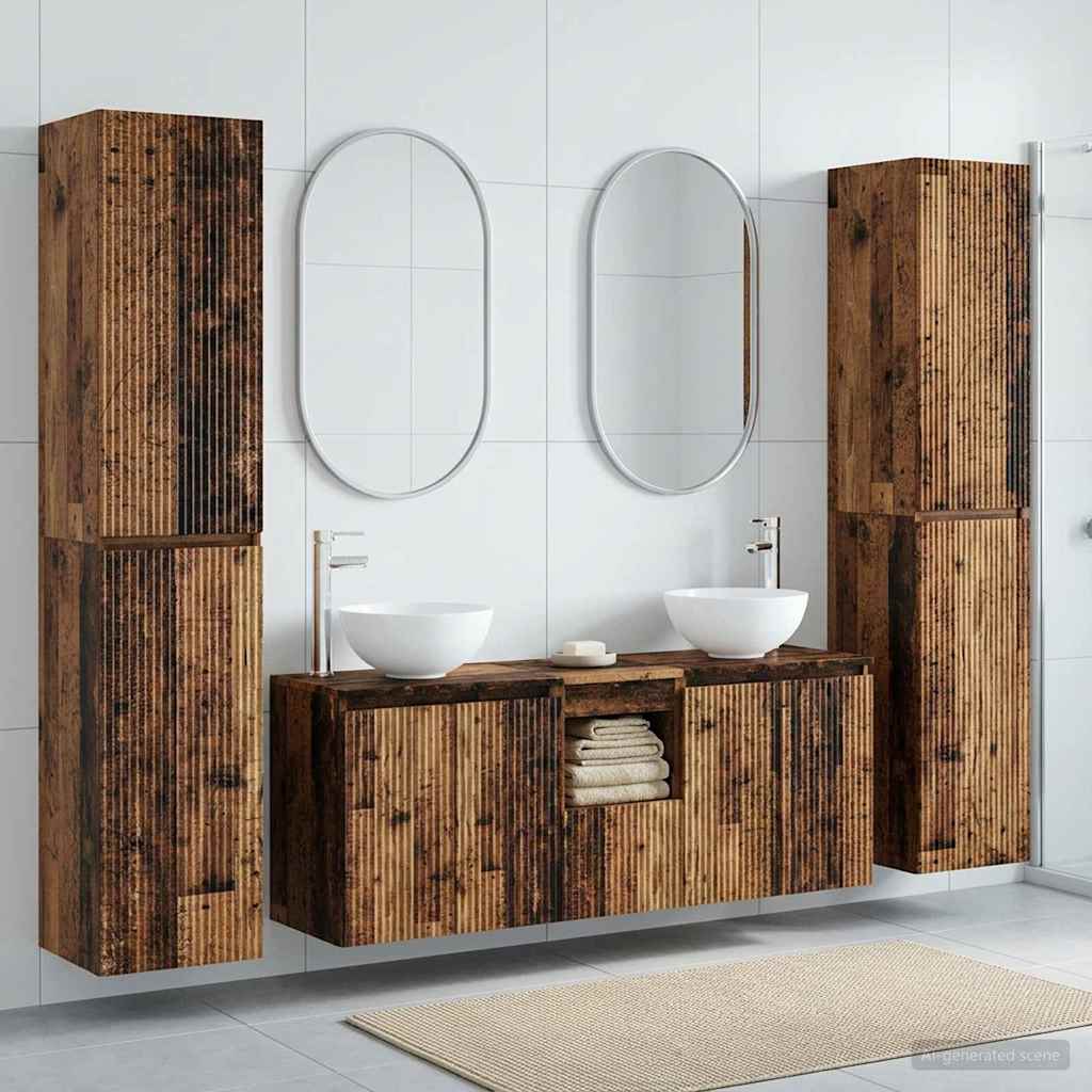 vidaXL Badkamermeubelset 5 st Wit 33 x 34,5 x 160 cm Bewerkt hout