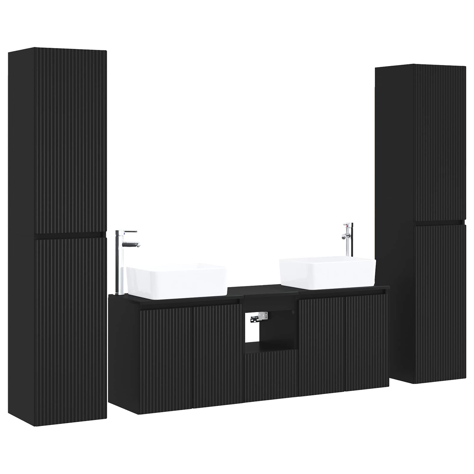 vidaXL Badkamermeubelset 5 st Wit 33 x 34,5 x 160 cm Bewerkt hout