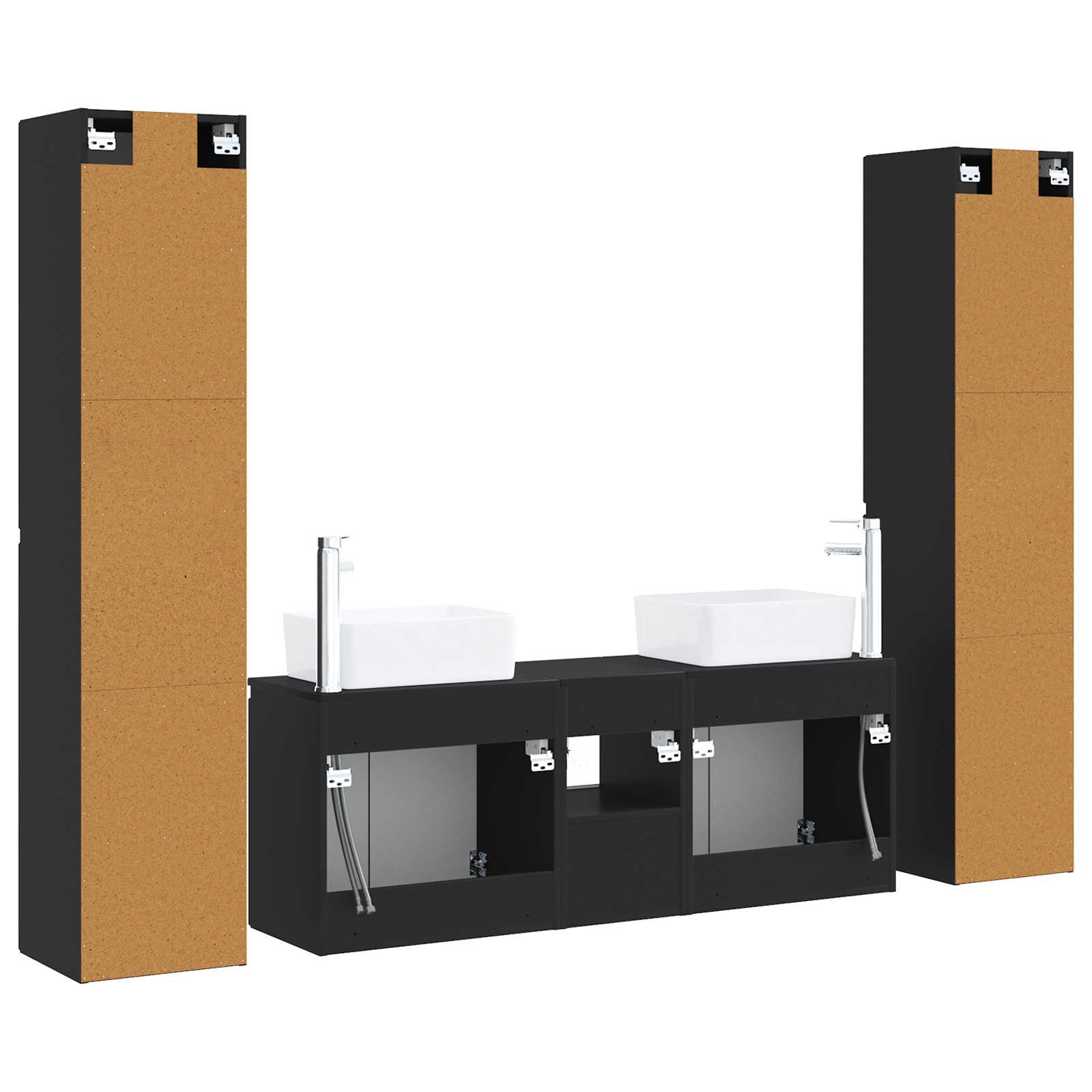 vidaXL Badkamermeubelset 5 st Wit 33 x 34,5 x 160 cm Bewerkt hout