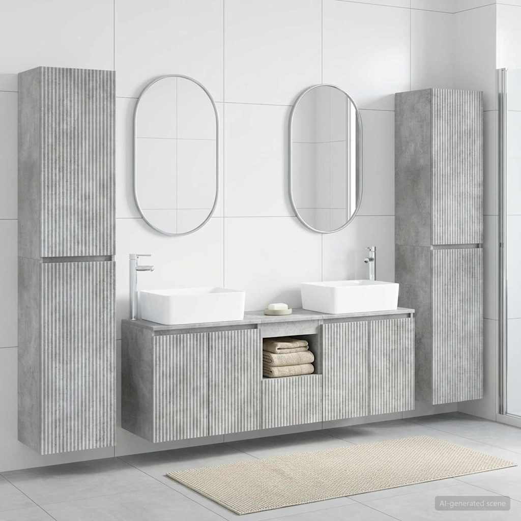 vidaXL Badkamermeubelset 5 st Wit 33 x 34,5 x 160 cm Bewerkt hout