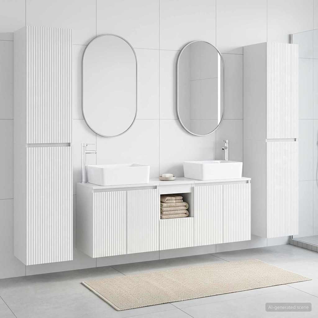 vidaXL Badkamermeubelset 5 st Wit 33 x 34,5 x 160 cm Bewerkt hout
