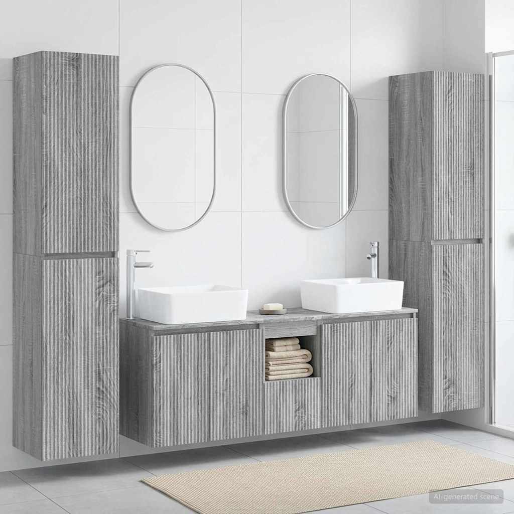 vidaXL Badkamermeubelset 5 st Wit 33 x 34,5 x 160 cm Bewerkt hout