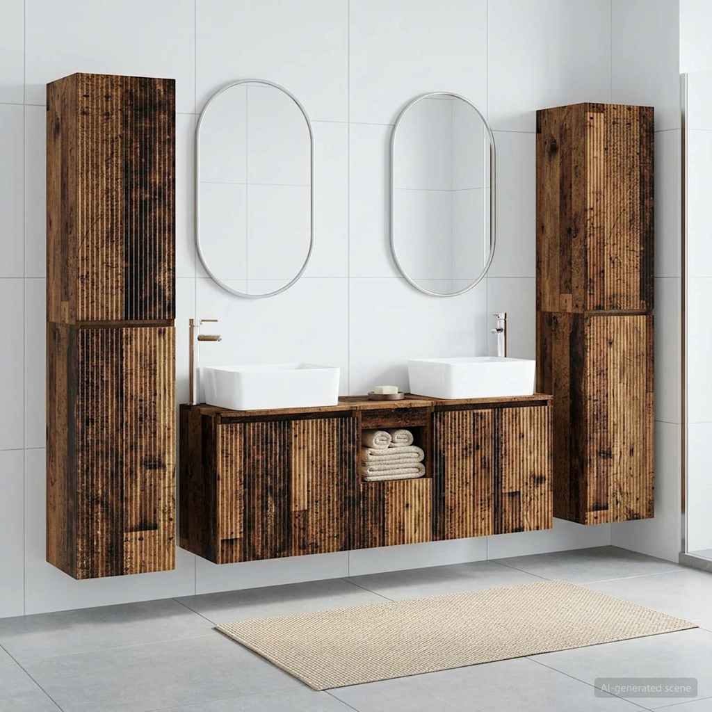 vidaXL Badkamermeubelset 5 st Wit 33 x 34,5 x 160 cm Bewerkt hout