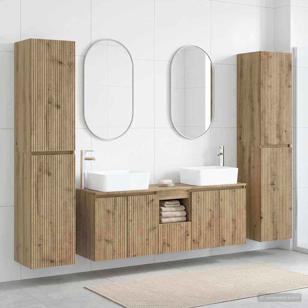 vidaXL Badkamermeubelset 5 st Wit 33 x 34,5 x 160 cm Bewerkt hout
