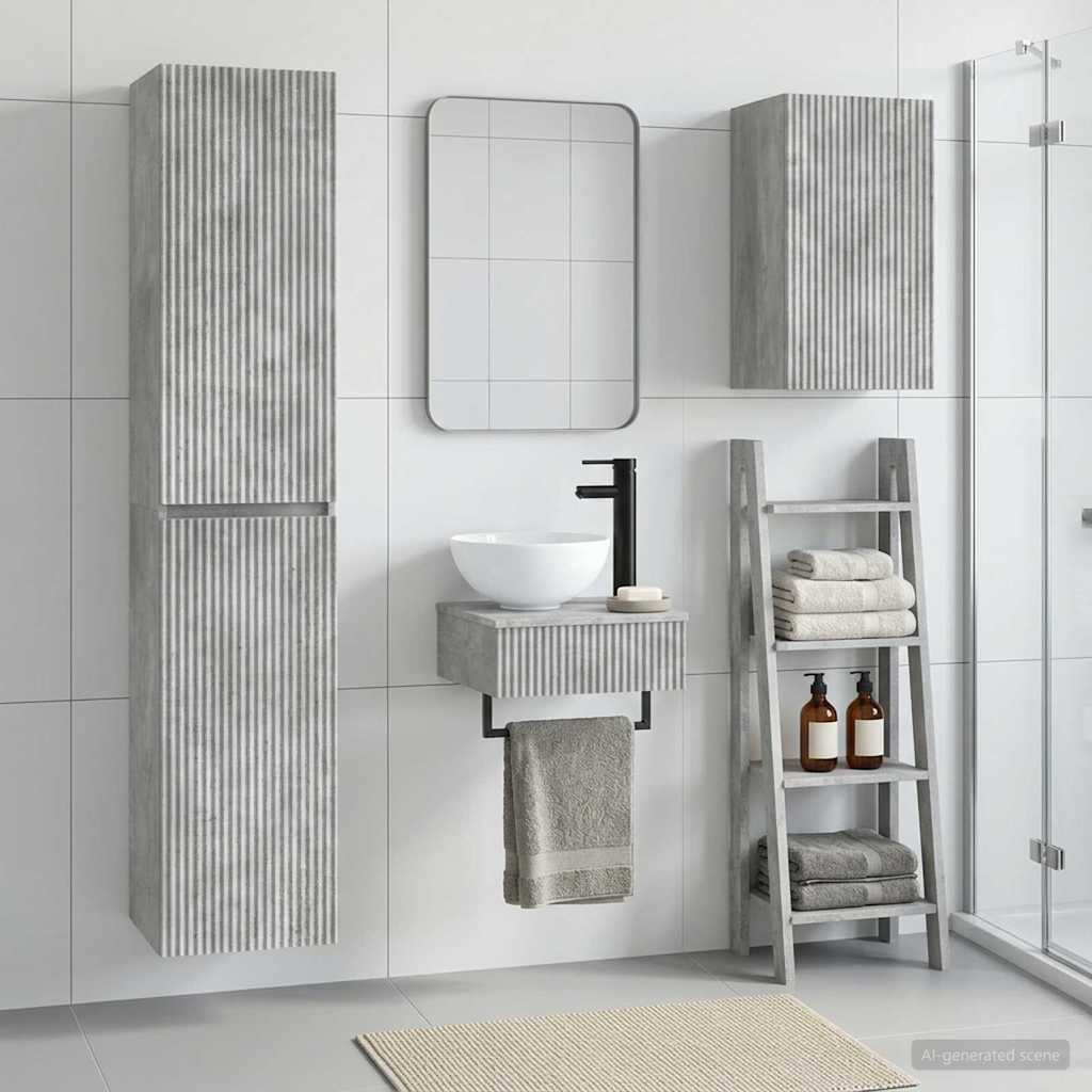 vidaXL Badkamermeubelset 3 st Wit 33 x 34,5 x 160 cm Bewerkt hout