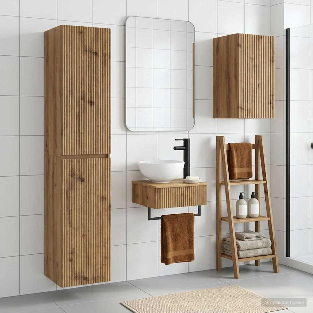 vidaXL Badkamermeubelset 3 st Wit 33 x 34,5 x 160 cm Bewerkt hout