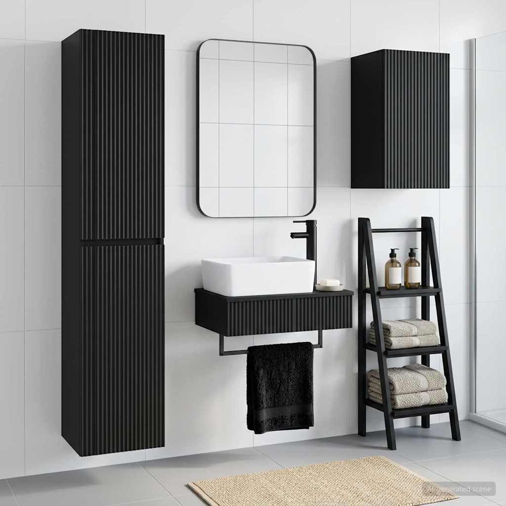vidaXL Badkamermeubelset 3 st Wit 33 x 34,5 x 160 cm Bewerkt hout