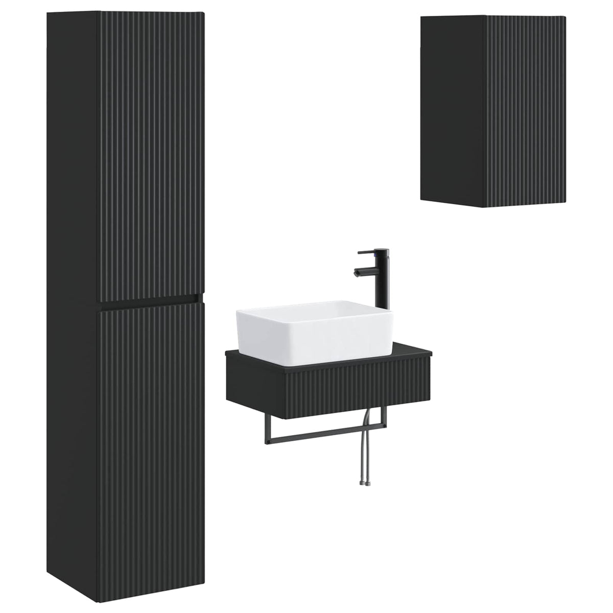 vidaXL Badkamermeubelset 3 st Wit 33 x 34,5 x 160 cm Bewerkt hout