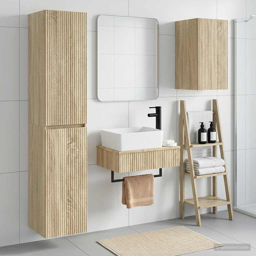 vidaXL Badkamermeubelset 3 st Wit 33 x 34,5 x 160 cm Bewerkt hout