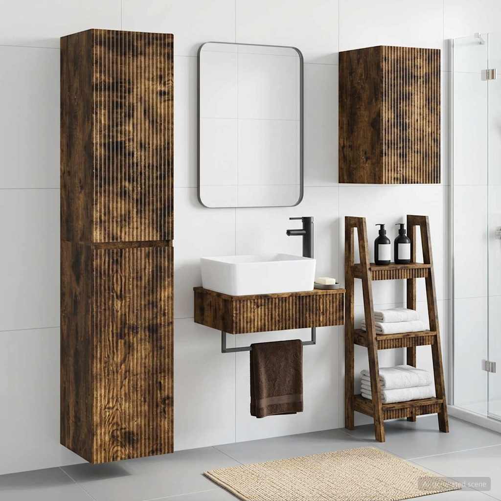 vidaXL Badkamermeubelset 3 st Wit 33 x 34,5 x 160 cm Bewerkt hout