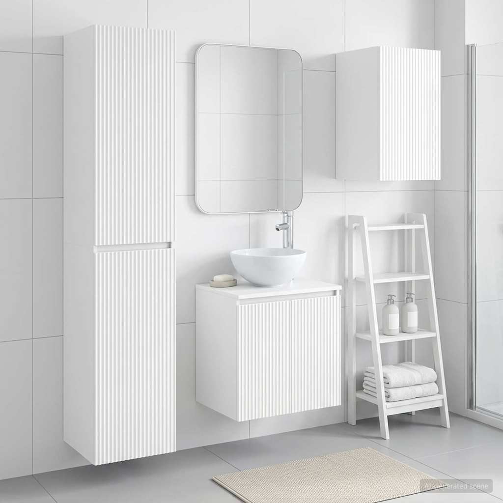 vidaXL Badkamermeubelset 3 st Wit 33 x 34,5 x 160 cm Bewerkt hout