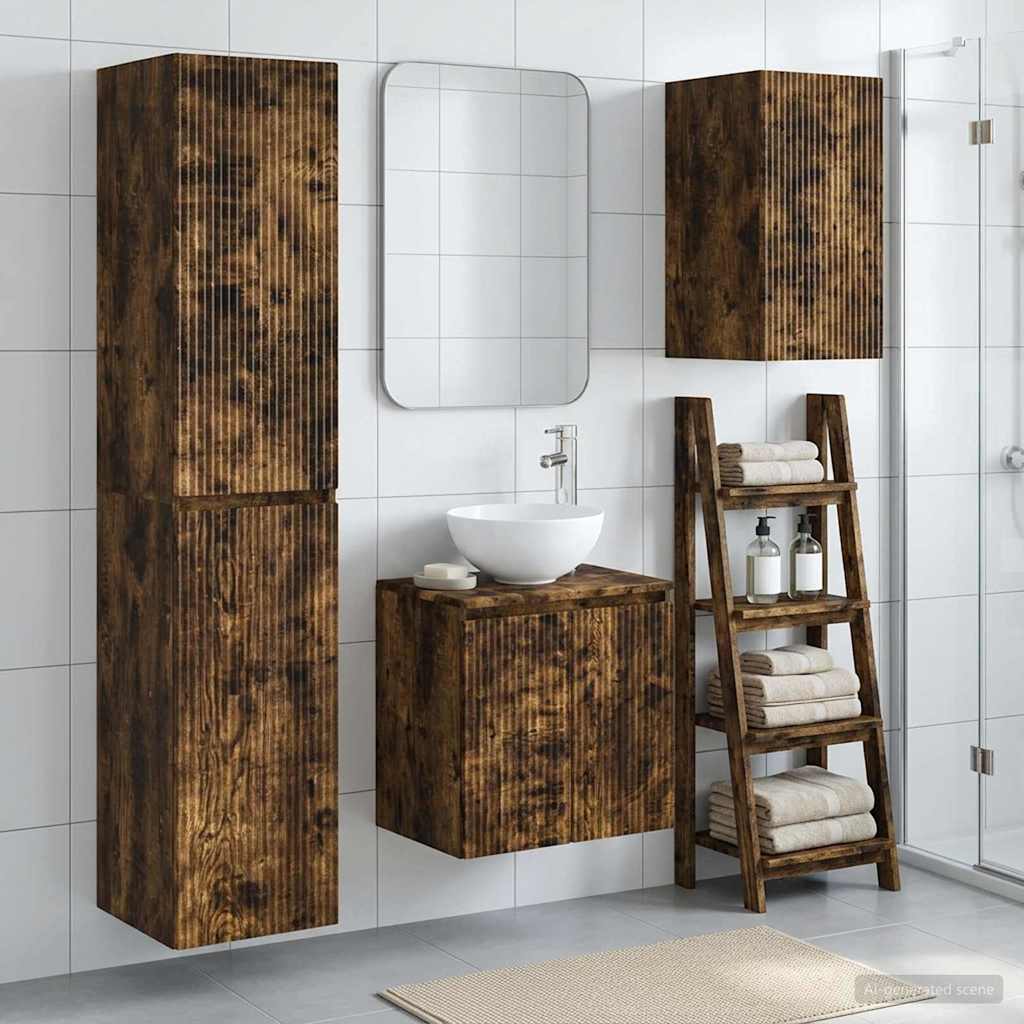 vidaXL Badkamermeubelset 3 st Wit 33 x 34,5 x 160 cm Bewerkt hout