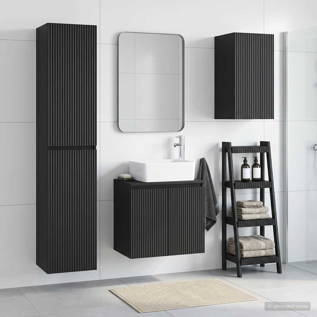 vidaXL Badkamermeubelset 3 st Wit 33 x 34,5 x 160 cm Bewerkt hout