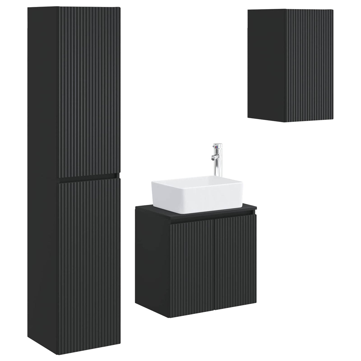 vidaXL Badkamermeubelset 3 st Wit 33 x 34,5 x 160 cm Bewerkt hout
