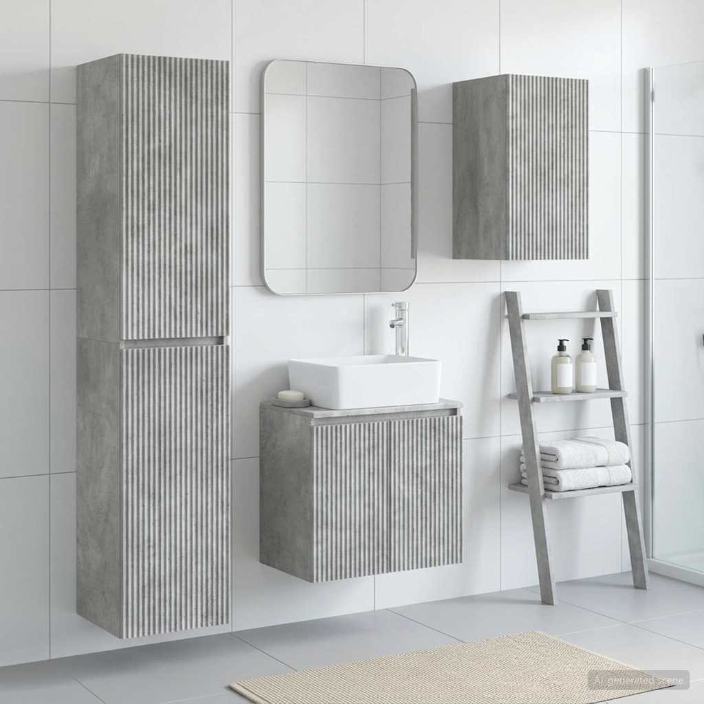 vidaXL Badkamermeubelset 3 st Wit 33 x 34,5 x 160 cm Bewerkt hout