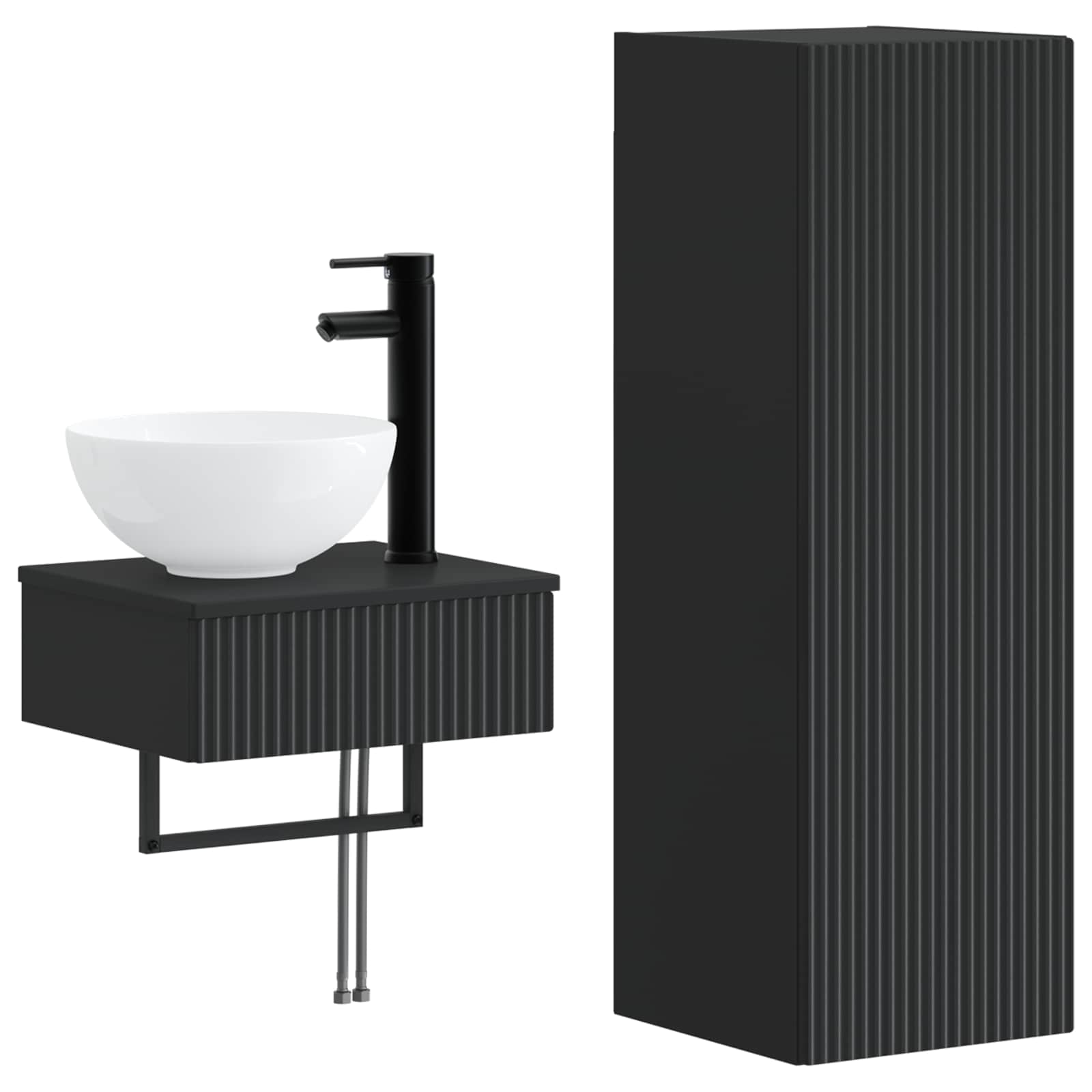 vidaXL Badkamermeubelset 2 st Wit 33 x 34,5 x 100 cm Bewerkt hout
