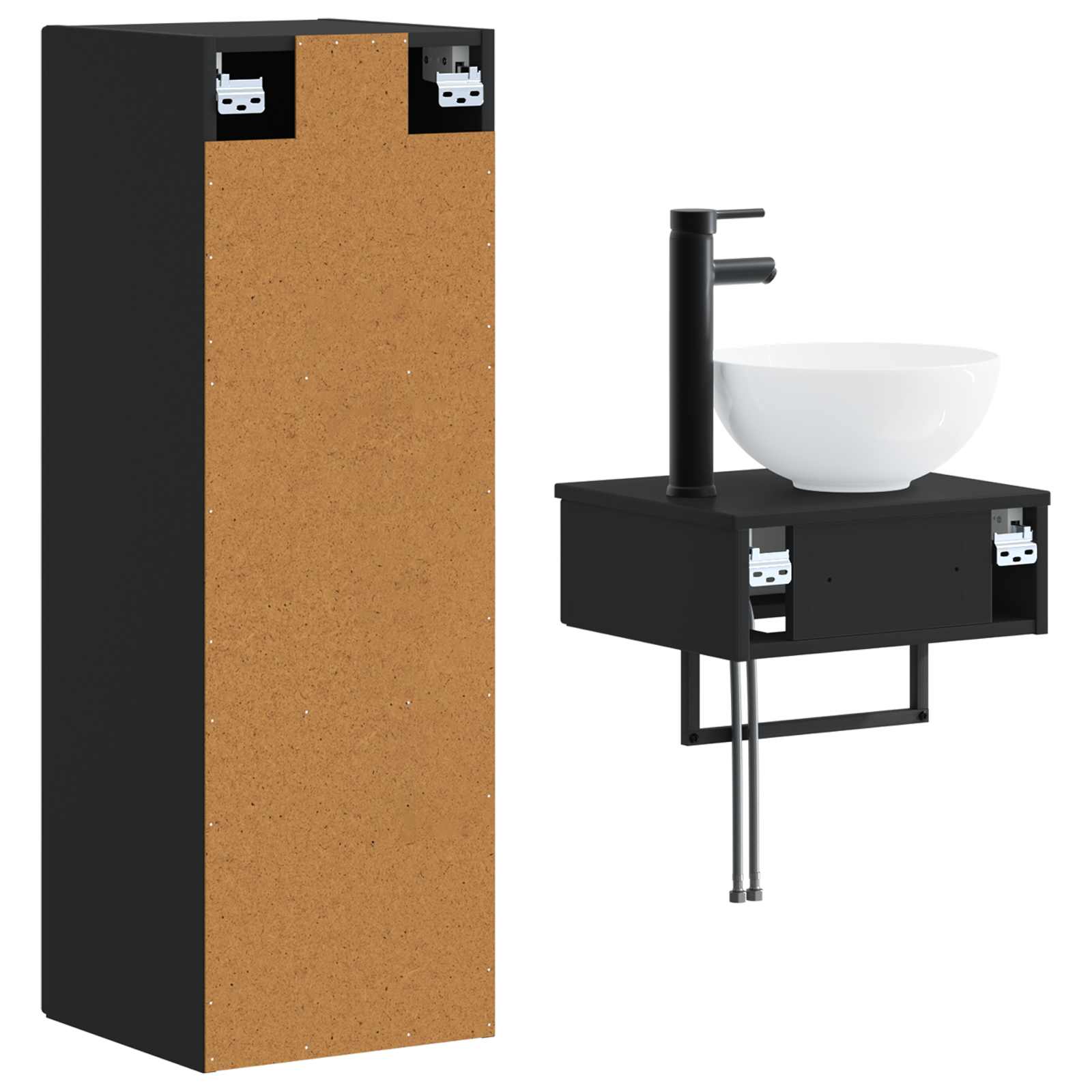 vidaXL Badkamermeubelset 2 st Wit 33 x 34,5 x 100 cm Bewerkt hout