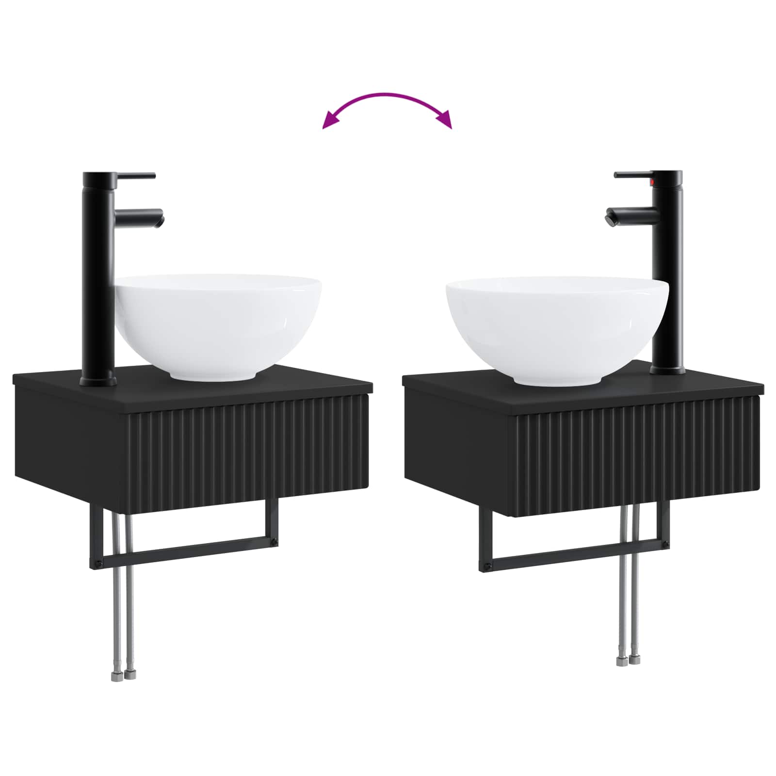 vidaXL Badkamermeubelset 2 st Wit 33 x 34,5 x 100 cm Bewerkt hout