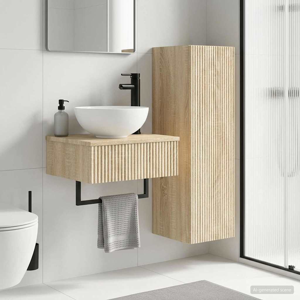 vidaXL Badkamermeubelset 2 st Wit 33 x 34,5 x 100 cm Bewerkt hout