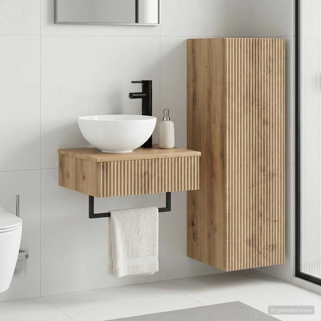 vidaXL Badkamermeubelset 2 st Wit 33 x 34,5 x 100 cm Bewerkt hout