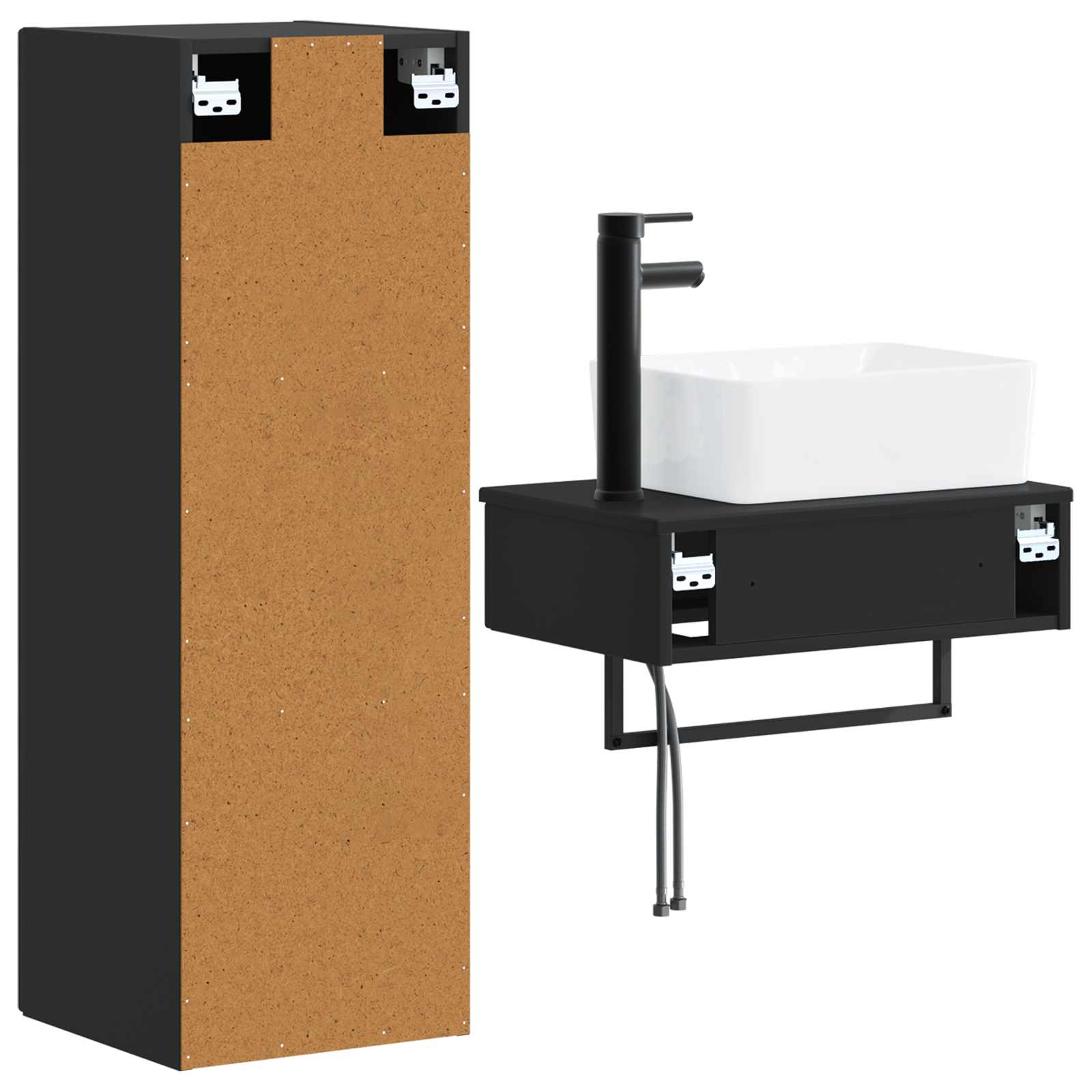 vidaXL Badkamermeubelset 2 st Wit 33 x 34,5 x 100 cm Bewerkt hout