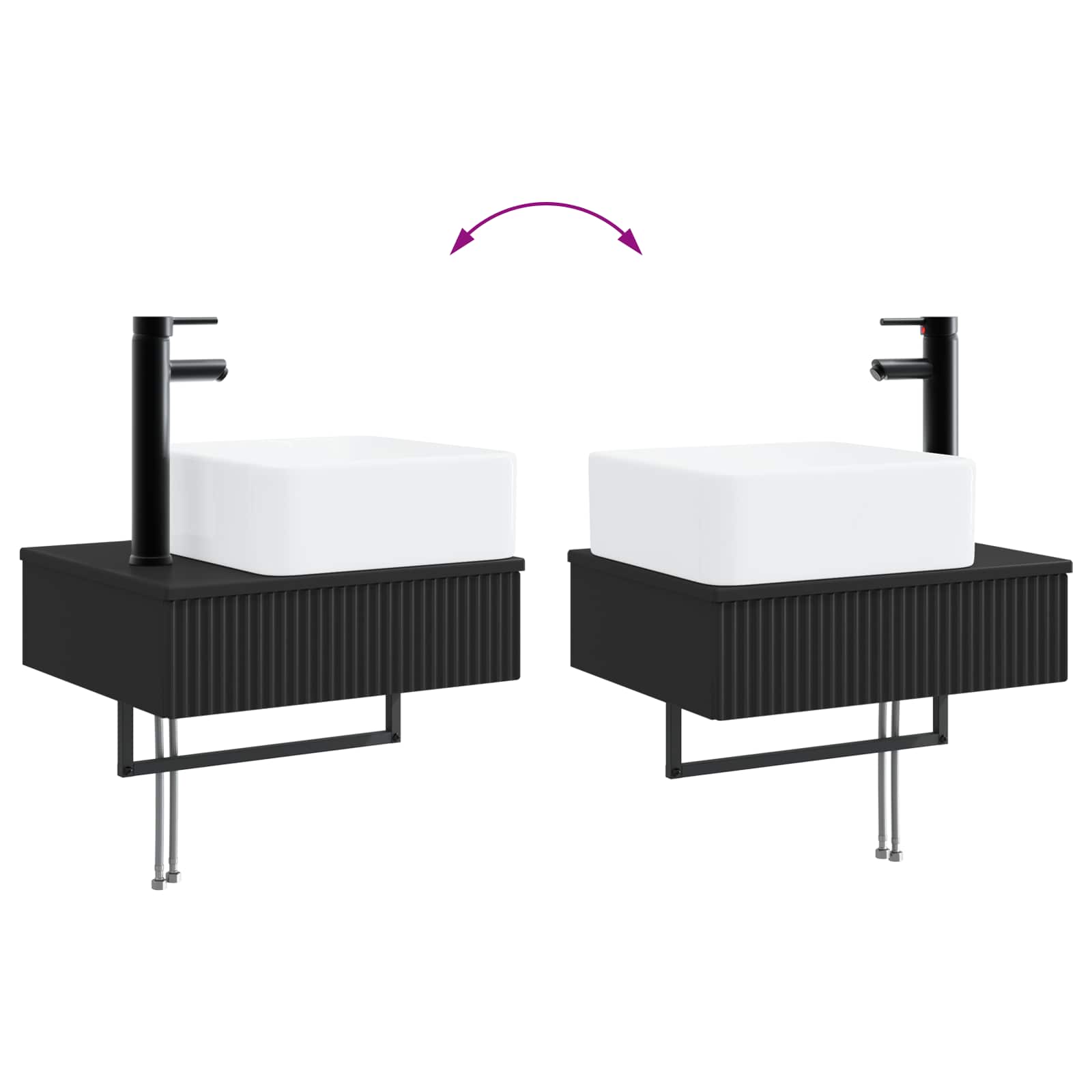 vidaXL Badkamermeubelset 2 st Wit 33 x 34,5 x 100 cm Bewerkt hout