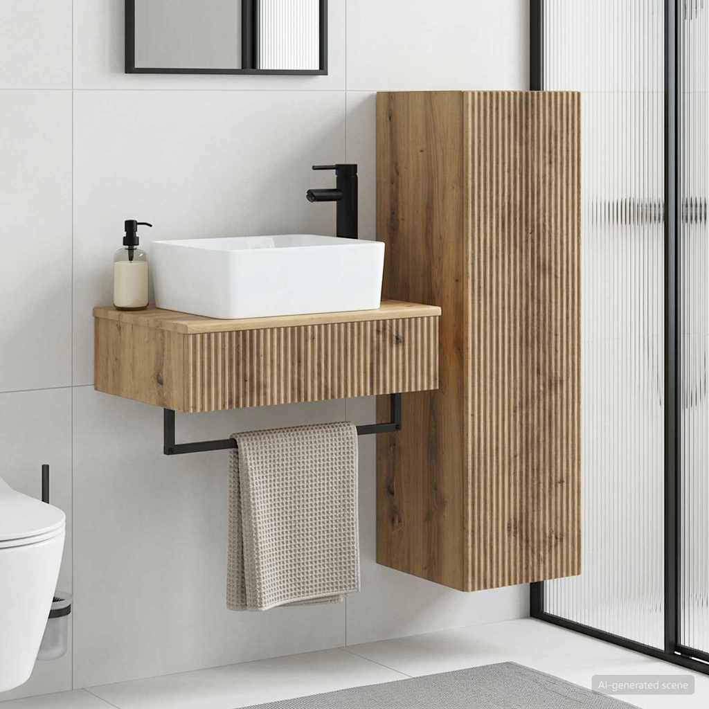 vidaXL Badkamermeubelset 2 st Wit 33 x 34,5 x 100 cm Bewerkt hout