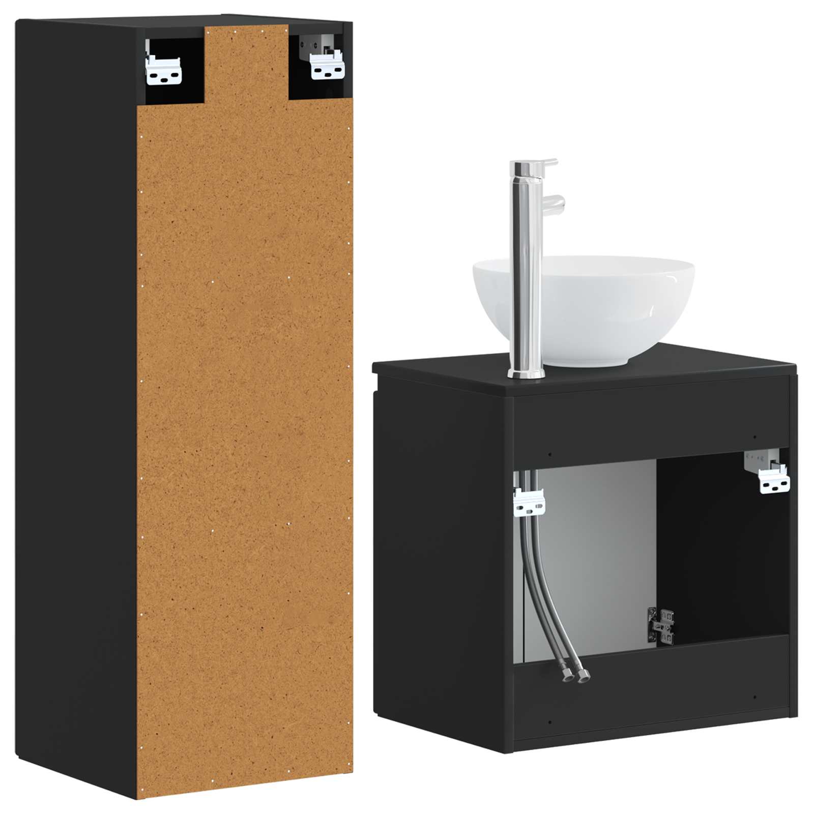 vidaXL Badkamermeubelset 2 st Wit 33 x 34,5 x 100 cm Bewerkt hout