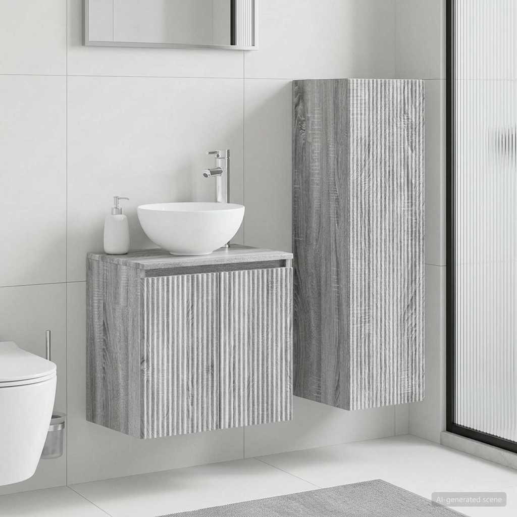 vidaXL Badkamermeubelset 2 st Wit 33 x 34,5 x 100 cm Bewerkt hout