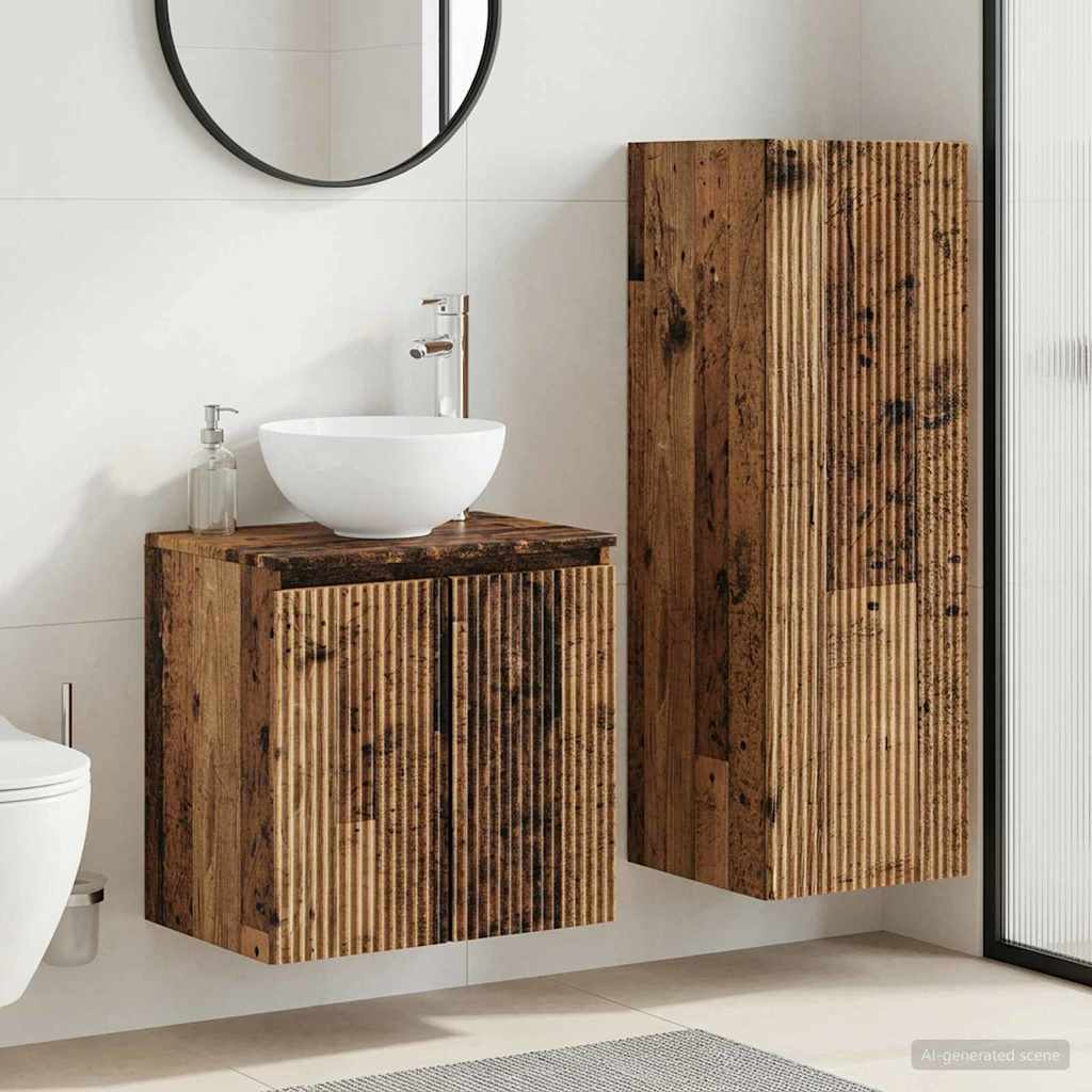 vidaXL Badkamermeubelset 2 st Wit 33 x 34,5 x 100 cm Bewerkt hout