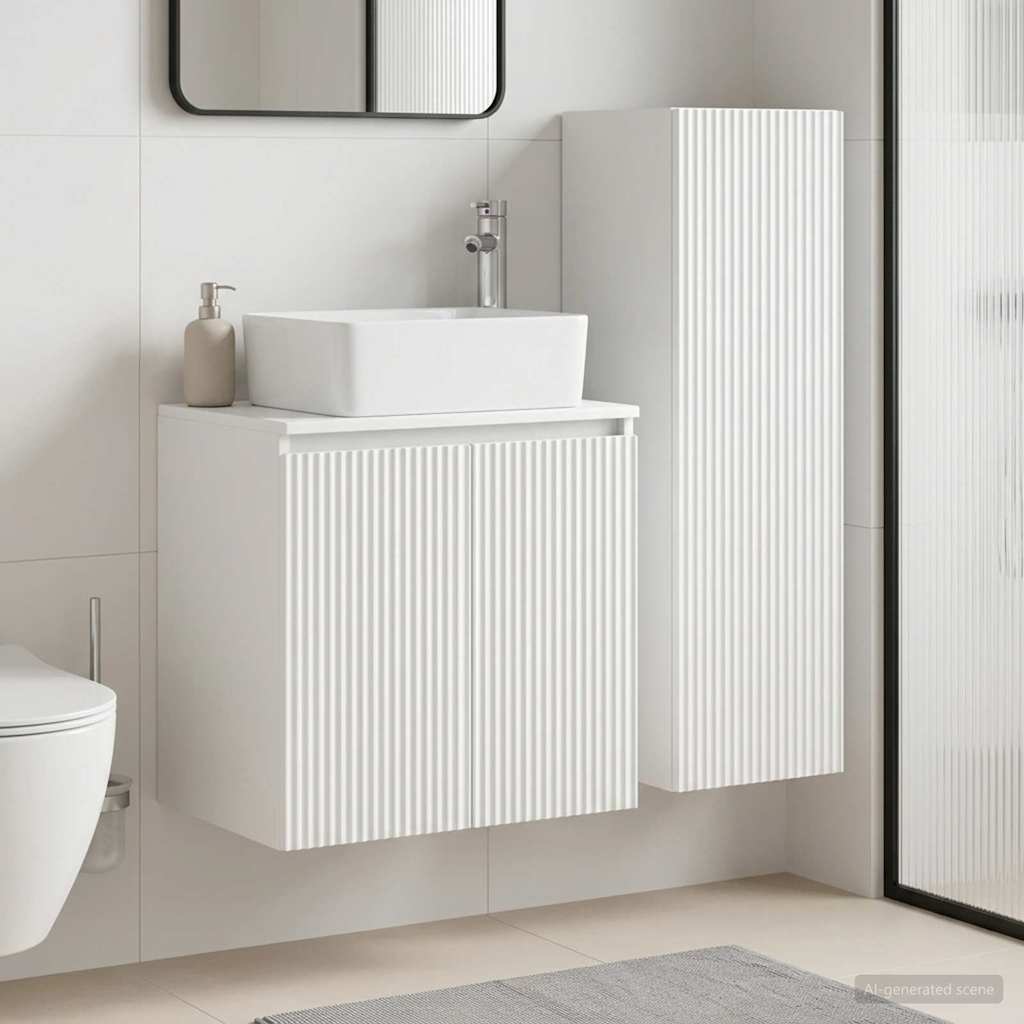 vidaXL Badkamermeubelset 2 st Wit 33 x 34,5 x 100 cm Bewerkt hout