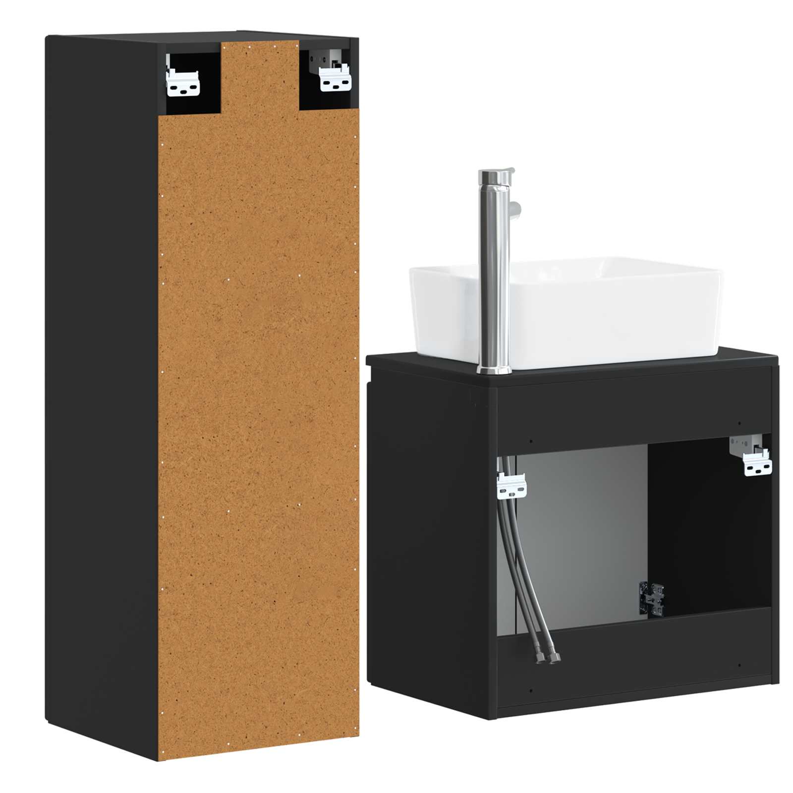 vidaXL Badkamermeubelset 2 st Wit 33 x 34,5 x 100 cm Bewerkt hout