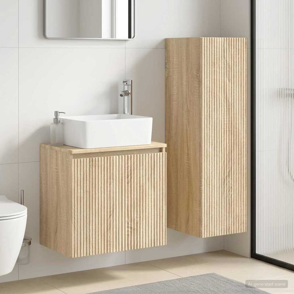 vidaXL Badkamermeubelset 2 st Wit 33 x 34,5 x 100 cm Bewerkt hout