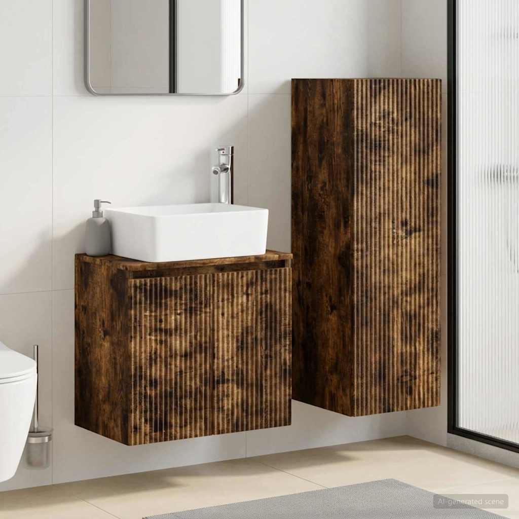 vidaXL Badkamermeubelset 2 st Wit 33 x 34,5 x 100 cm Bewerkt hout